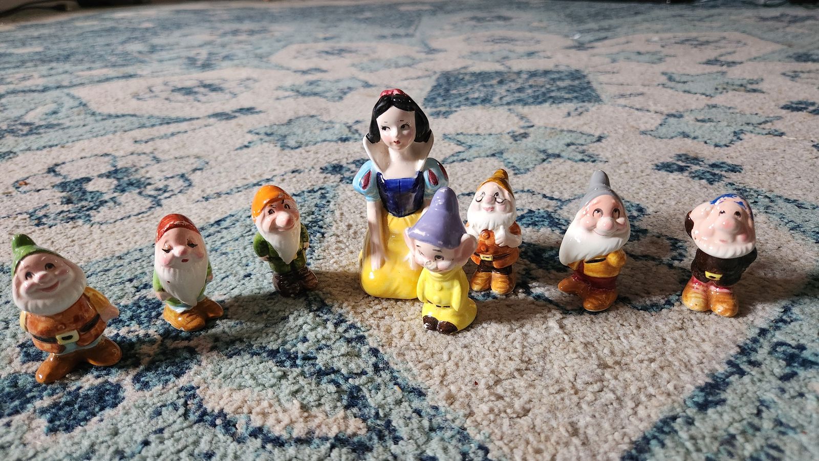 Vintage Porcelain Snow White and the Seven Dwarves figurines