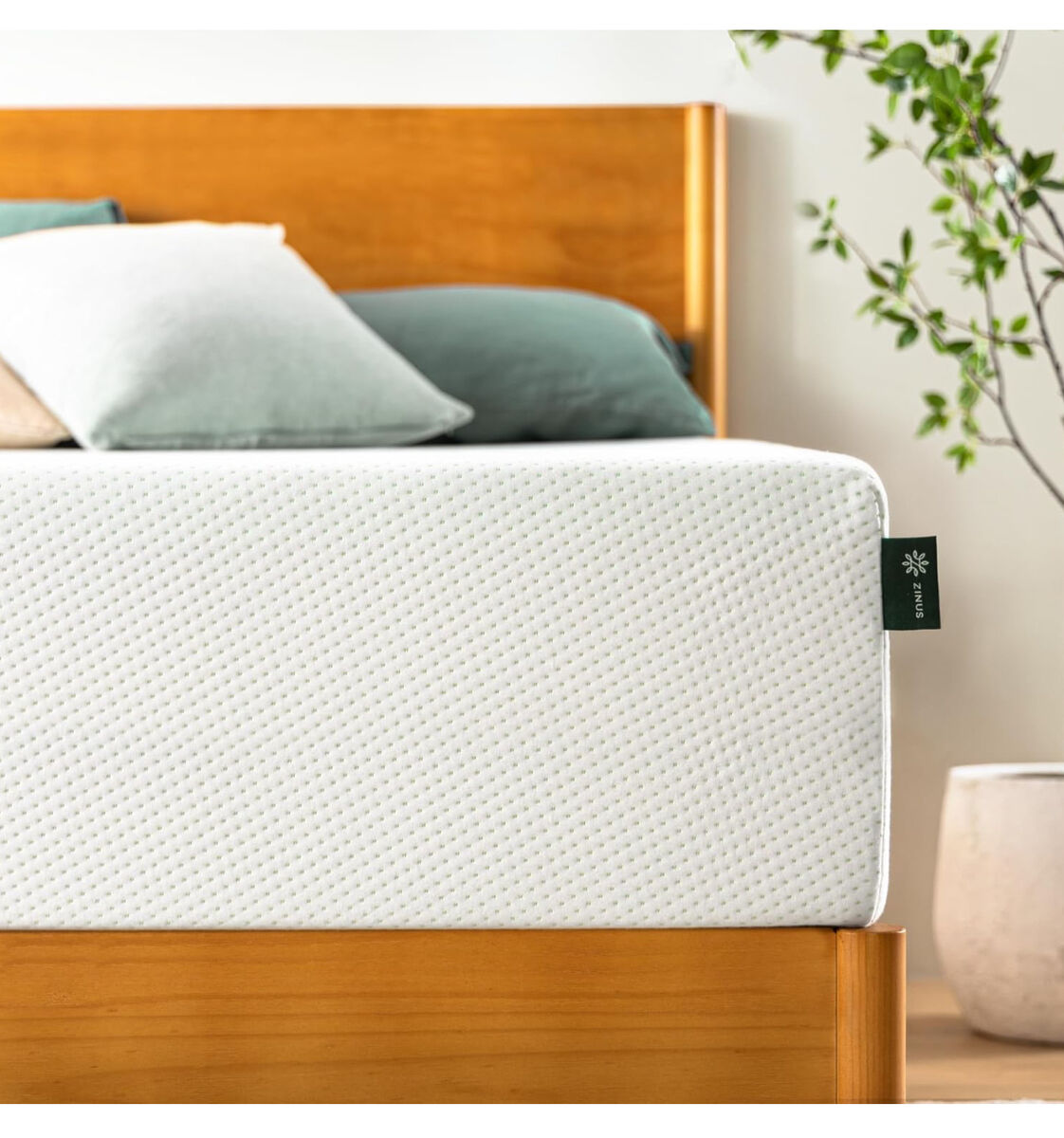 New King ZINUS 12 Inch Green Tea Memory Foam Mattress [New Version], King, Fiberglass free, Medium