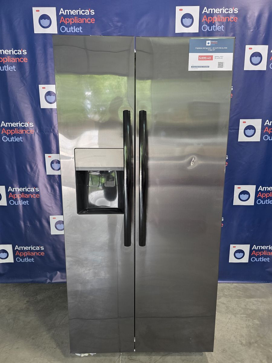 Black Stainless Steel Fridge - Side by Side - 33 inch