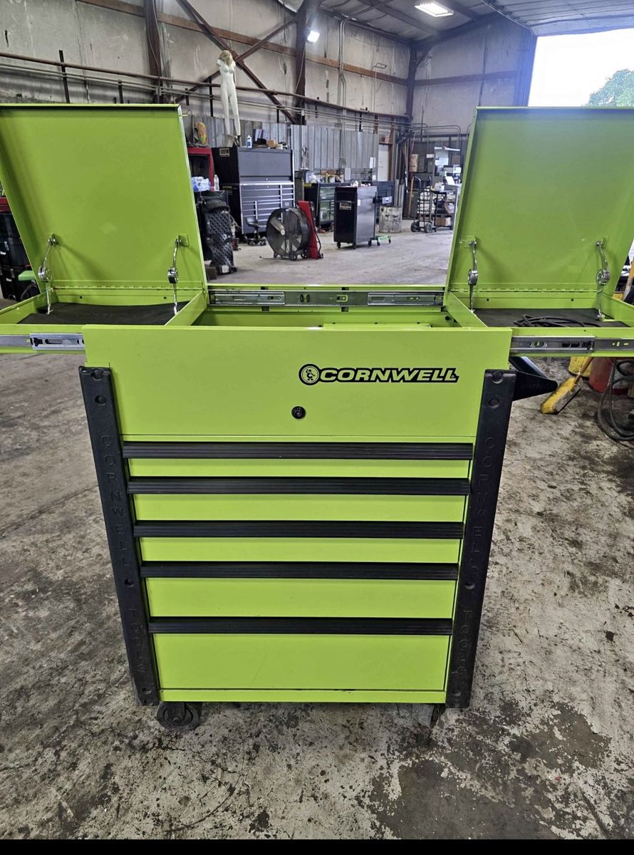 Cornwell Tools Green Rolling Tool Chest Cabinet with Drawers