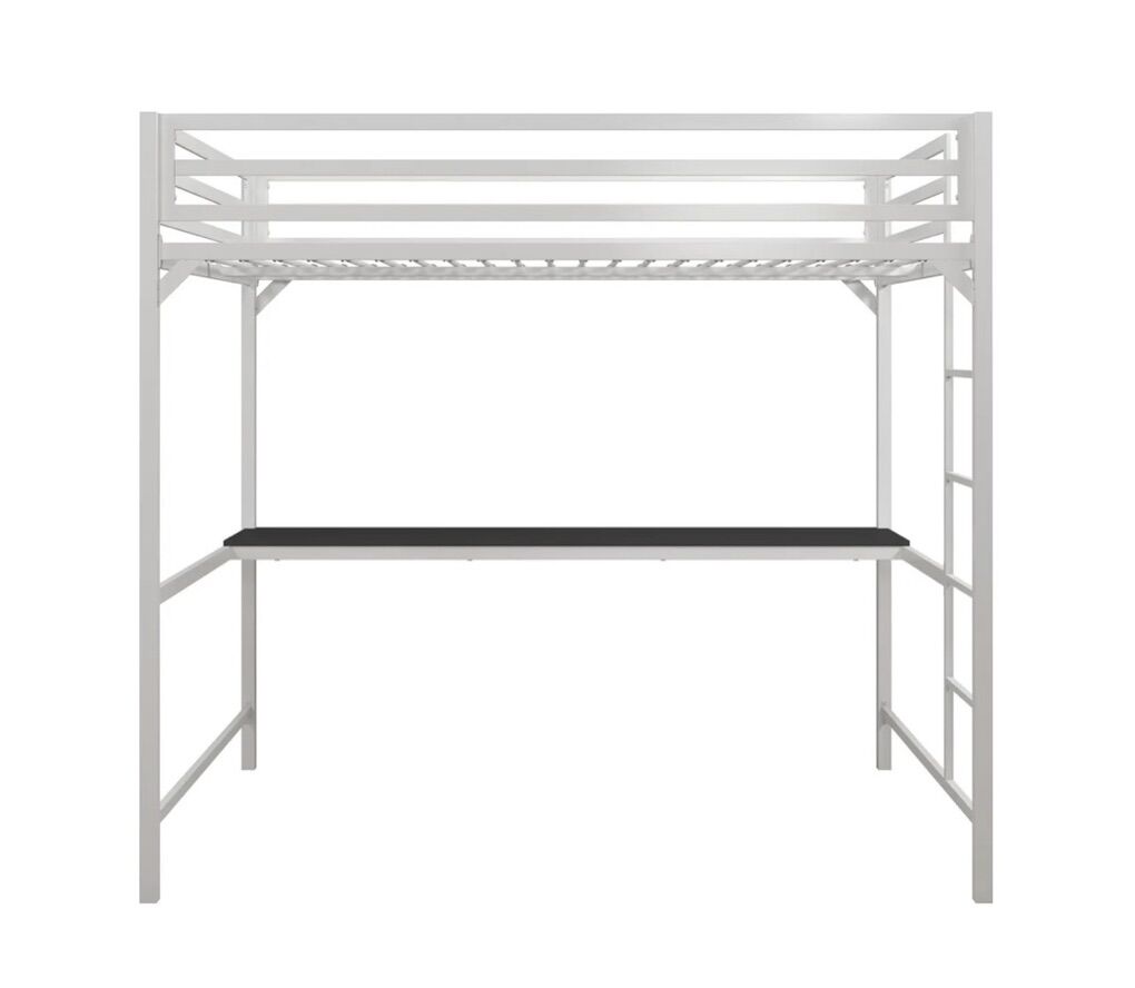 Full Loft Bunk Bed with Matress And Desk