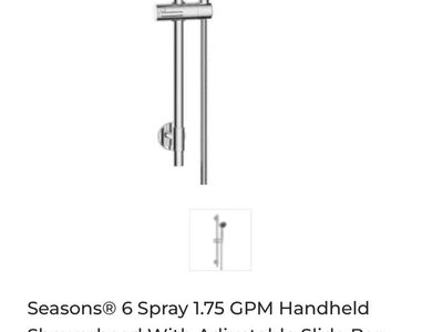 Handheld showerhead with adjustable slide bar