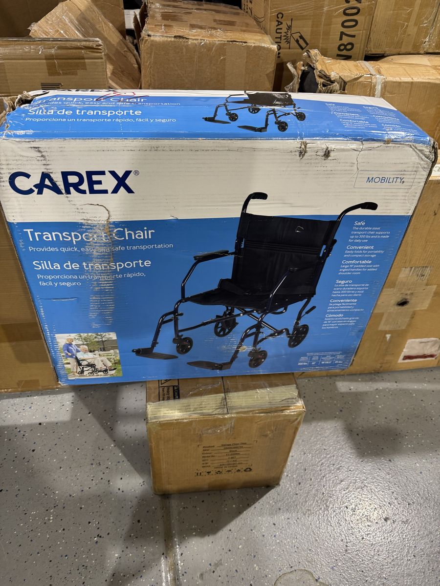 Carex Transport Chair - Safe, Comfortable, and Portable Mobility Solution - Up to 300 lbs