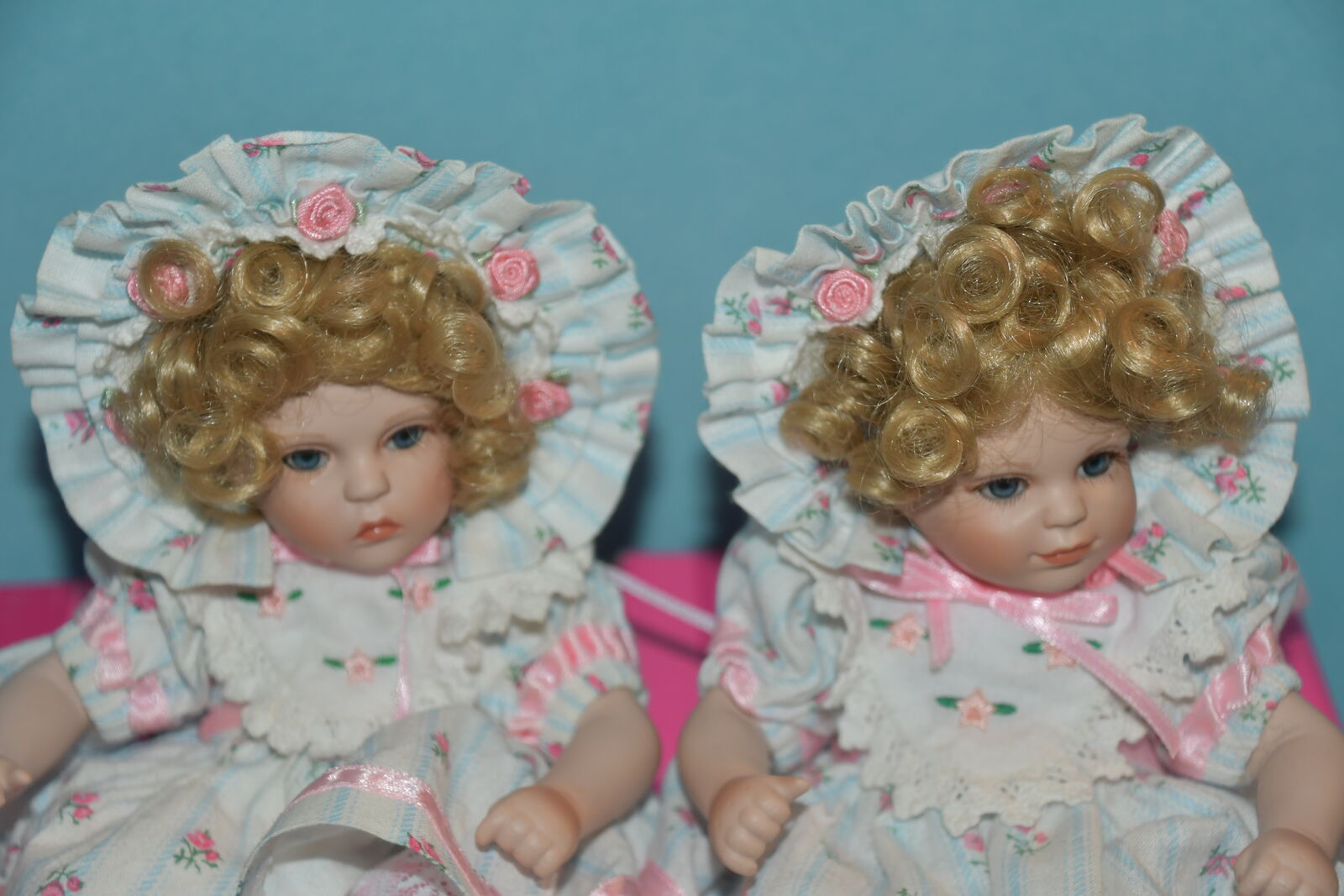 2 MARIE OSMOND "MARY SUNSHINE TINY TOT" DOLLS ~ HAPPY & SAD FACES ~ 6" SITTING ~ CUTE & CLEAN!