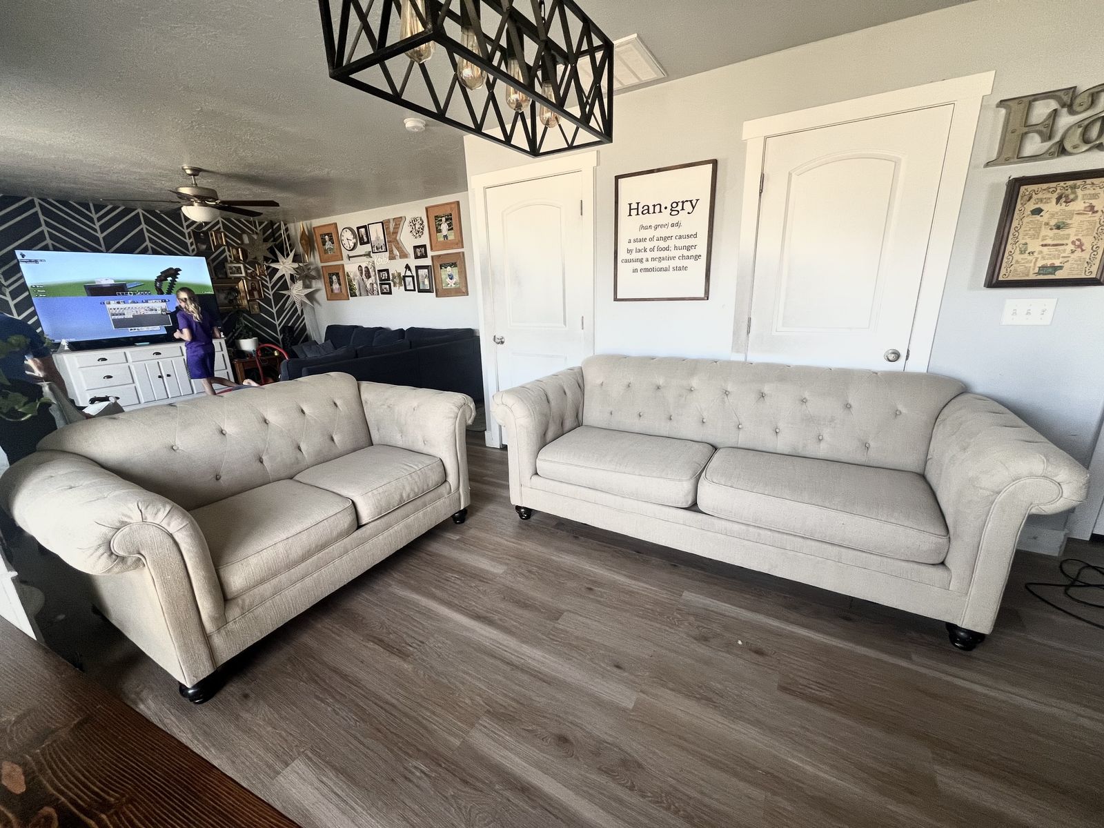 Cream Sofa And Loveseat