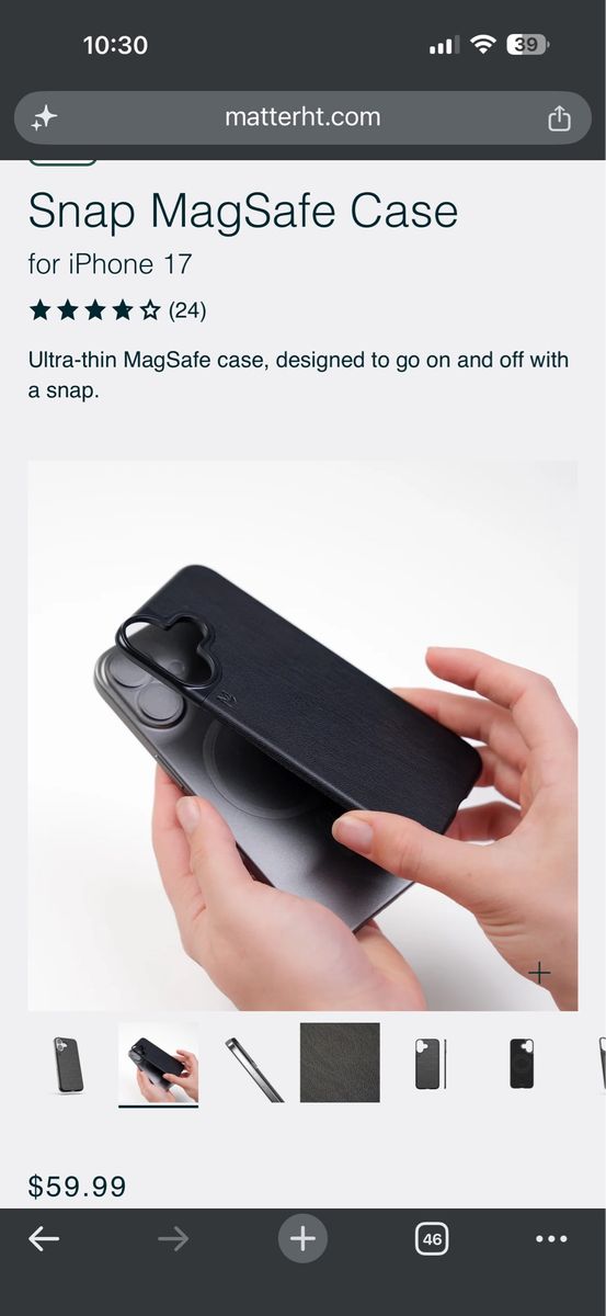 Snap MagSafe Case for iPhone 17 - Ultra-Thin Black