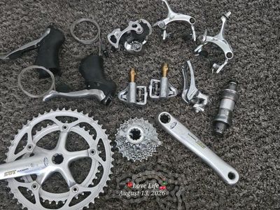Shimano 105 Vintage Road Bike Groupset Parts - Crankset, Shifters, Derailleurs & Forté Brakes