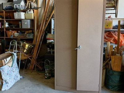 Large Metal Storage Cabinet with Adjustable Shelves - Industrial Organizer