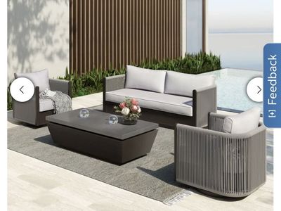 Grand Leisure 4 Pc Outdoor Patio Deep Seating Set