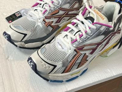 Balenciaga Runner Metallic Multicolored Mesh Sneakers Size 45 EU