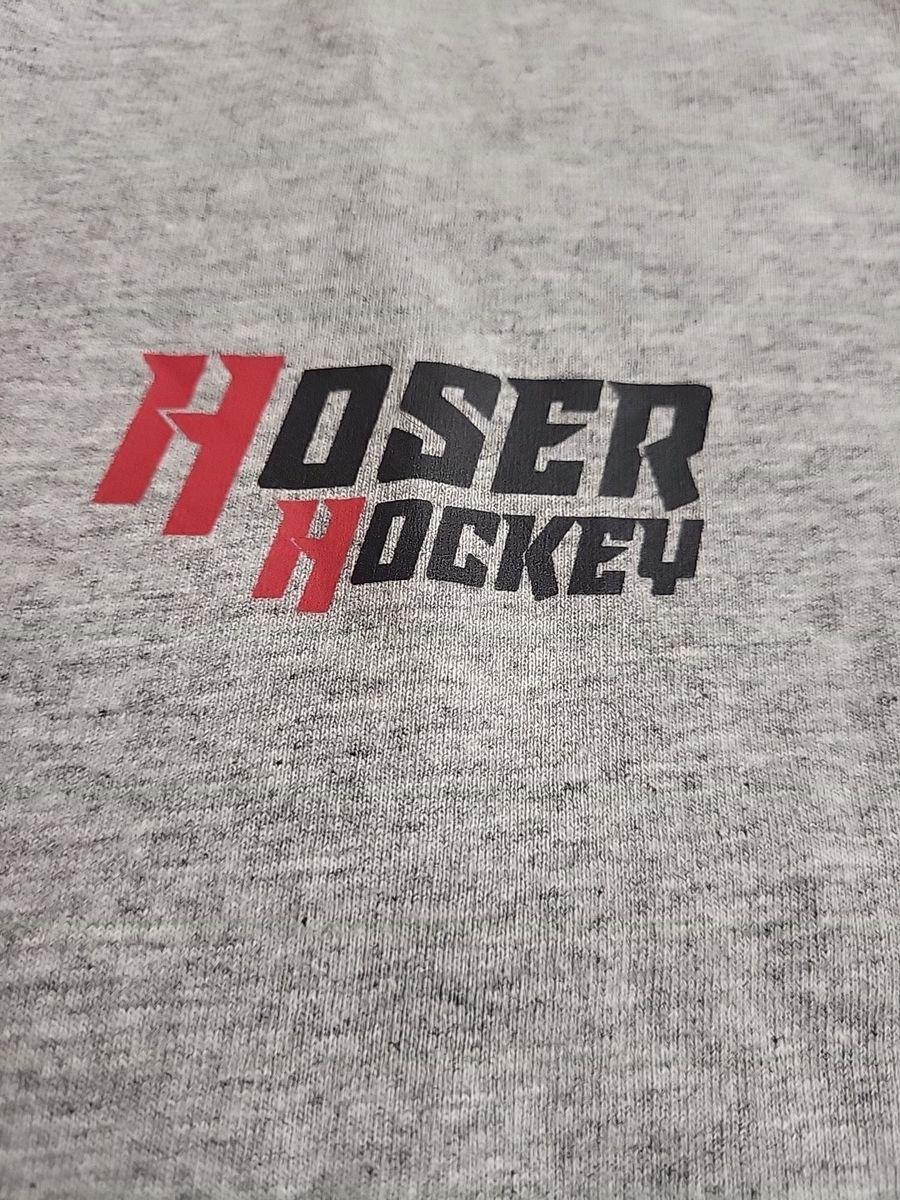Fruit of the Loom HD Cotton Gray Hoser Hockey T-Shirt - Men's Size Medium 90/10 Blend