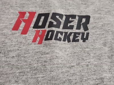 Fruit of the Loom HD Cotton Gray Hoser Hockey T-Shirt - Men's Size Medium 90/10 Blend