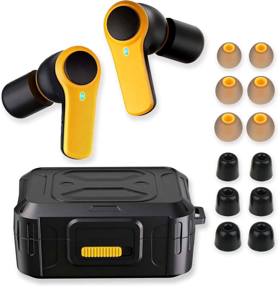 NEW Bluetooth 6.0 Jobsite Earbuds, 70H Playtime, IP56 Waterproof, 30dB SNR Noise Cancelling, ENC, Heavy Duty True Wireless