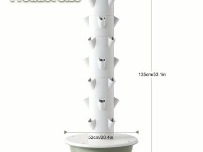 Vertical Garden Tower Planter System White 53 Inch seven layers