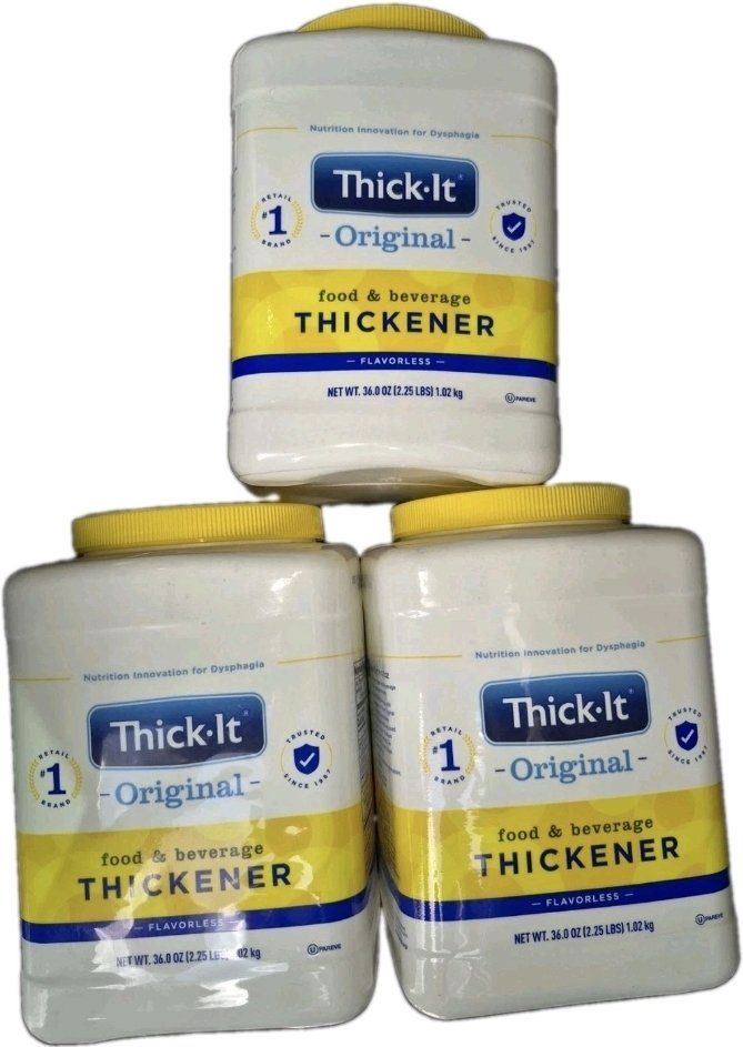New! 3x Large Thick-It Original Food Beverage Thickener Canisters 36 Oz Each 