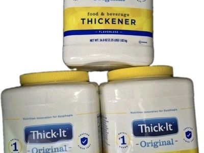 New! 3x Large Thick-It Original Food Beverage Thickener Canisters 36 Oz Each