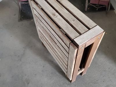 Folding Wood Patio Table - Compact Outdoor Furniture