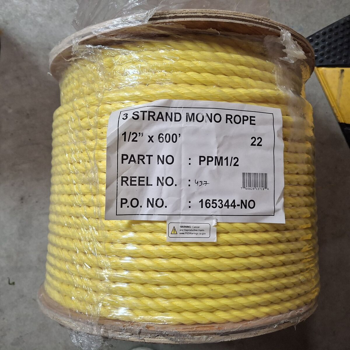 600 ft roll of 1/2 inch nylon rope