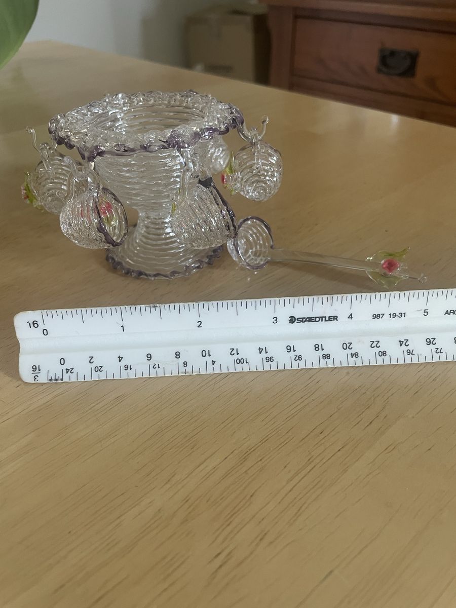 Hand-Blown Glass Punch Bowl Set with 6 Cups and Ladle, Decorative Home Decor