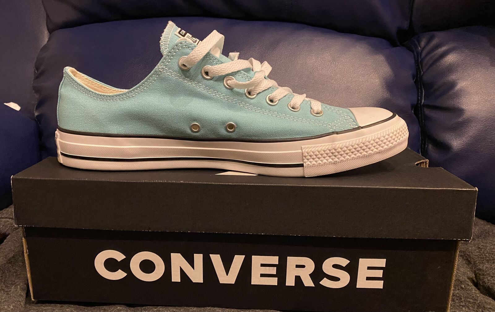 Converse Low Shoes Men’s Size 13 Chuck Taylor All Star Shield Canvas Aqua/Black/White