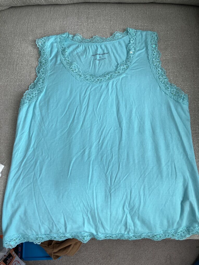 Turquoise Tank- Sequins