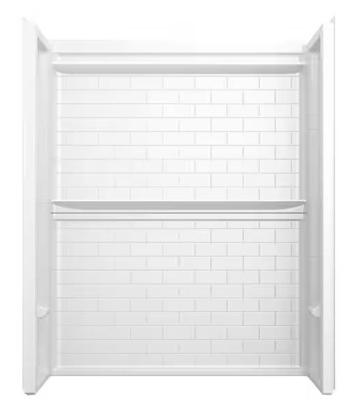 60" x 32" Tile Shower Wall Shower Surround w/ Built-in Shaving Ledges