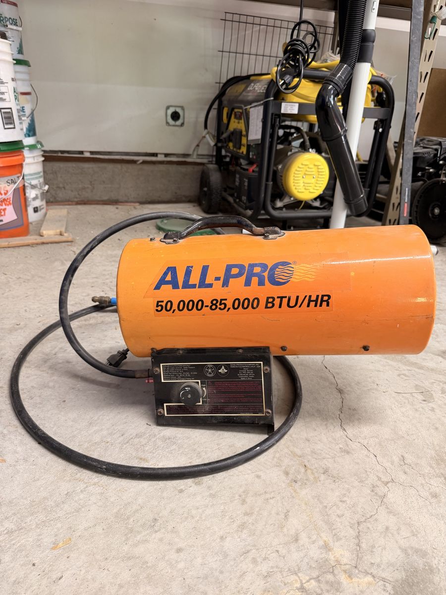 ALL-PRO 50,000-85,000 BTU/HR Propane Forced Air Construction Heater