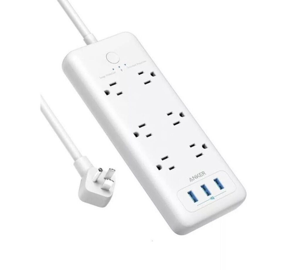 Powerport Strip 6 Outlet & 3 Usb Port 6.6 Cord