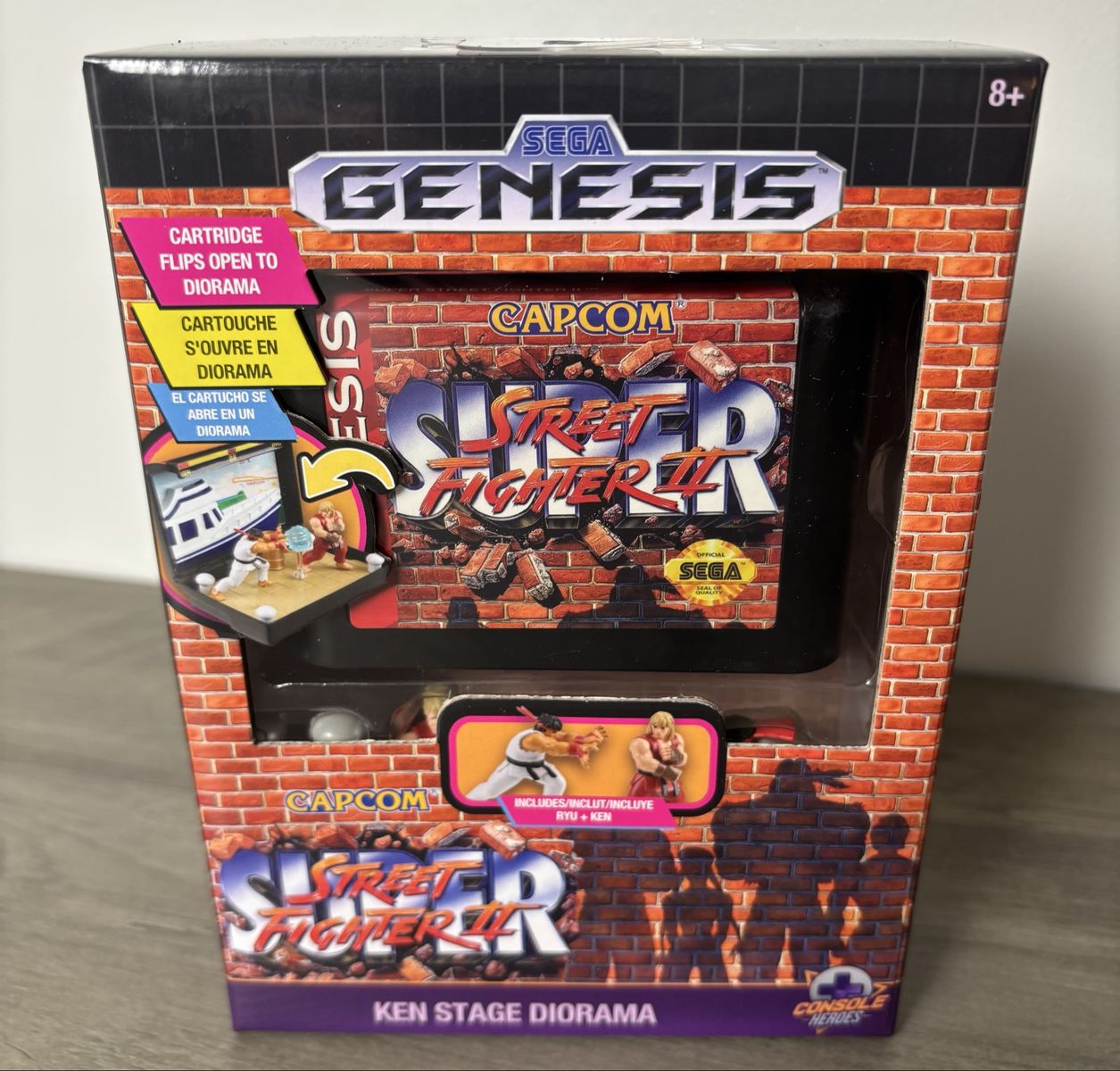 Sega Genesis Street Fighter II Ken Stage Diorama Capcom Ryu Ken Action Figures