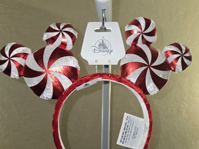 Disney Parks Peppermint Candy Mickey Mouse Ear Headband Holiday Christmas