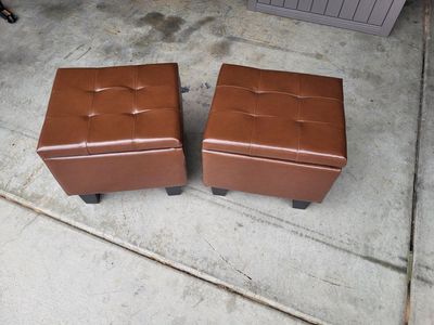 Set of 2* Vinyl Storage Benches
brown
