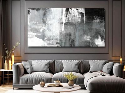 NEW 29"x58" Large Canvas Wall Art/Black And White Abstract Wall Art