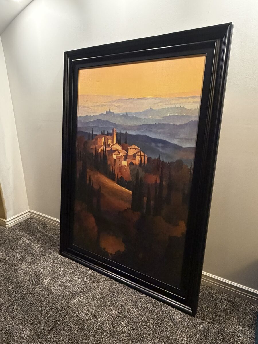 Large Framed Tuscan Landscape Wall Art- 5'10" X 4'1/2"