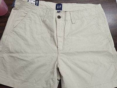 GAP Women's Size 14 Khaki Shorts - Turtledove Flat Front Chino NWT MSRP $49.95
