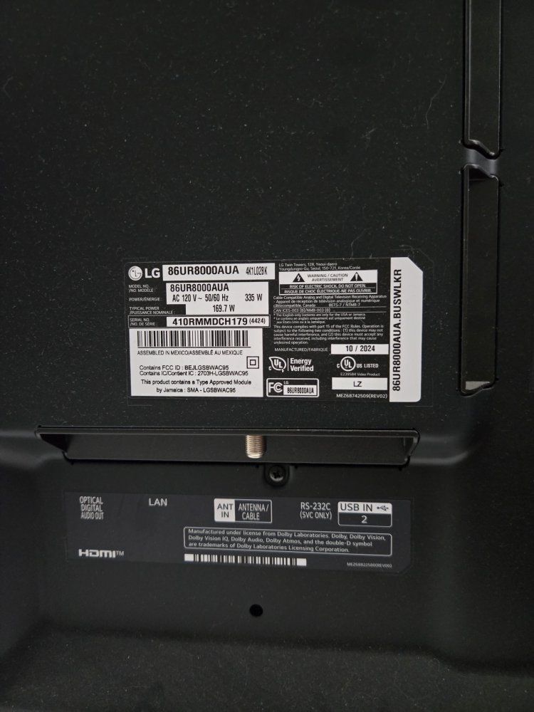 LG86UR8000AUA 4K1L02BK