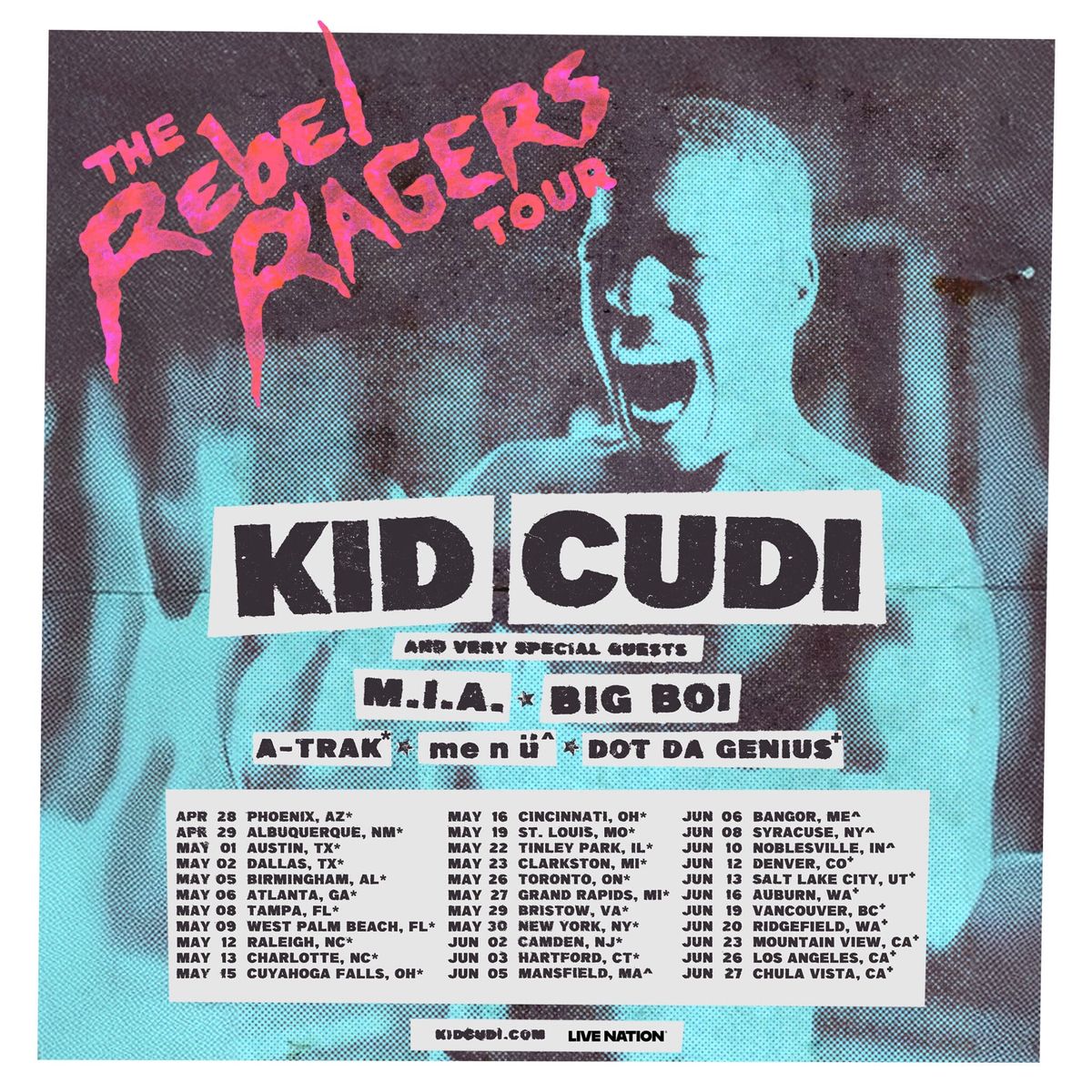 Kid Cudi with Big Boi and Dot da Genius at UFCUA Box Suite 7