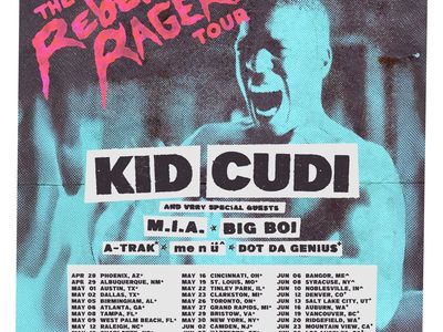 Kid Cudi with Big Boi and Dot da Genius at UFCUA Box Suite 7