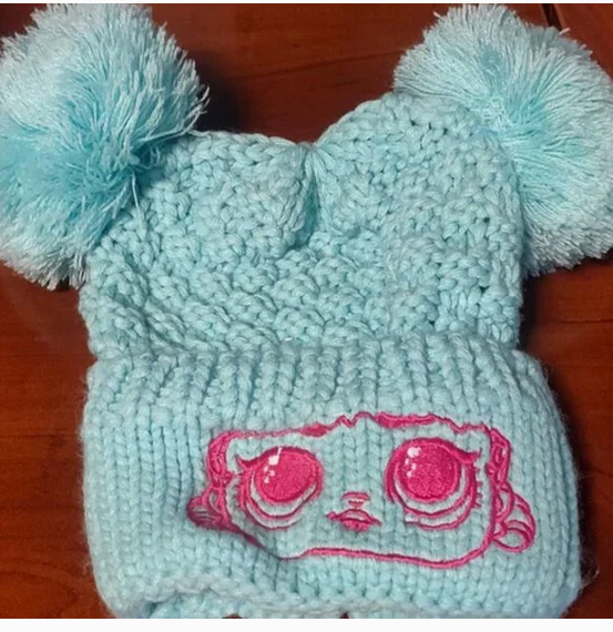 GIRLS - LOL Surprise Pom Pom Knit Beanie Hat Kids Teal Small Exclusive