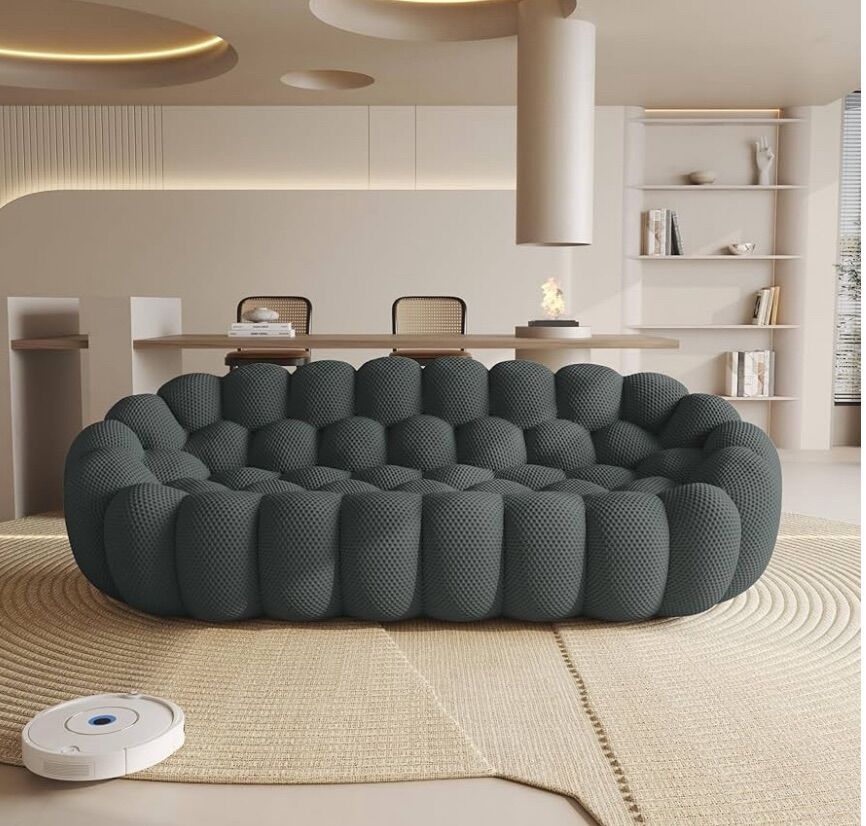 New 98in Bubble Sofa Couch Lazy Sofa Dark Grey