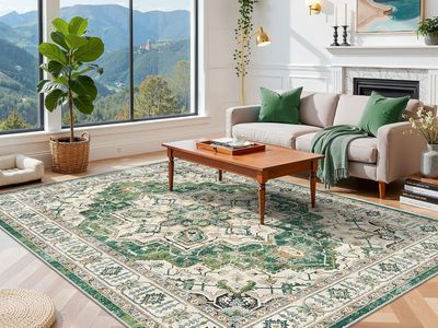 NEW 6x9 Area Rug, Vintage, Medallion, Distressed, Farmhouse,