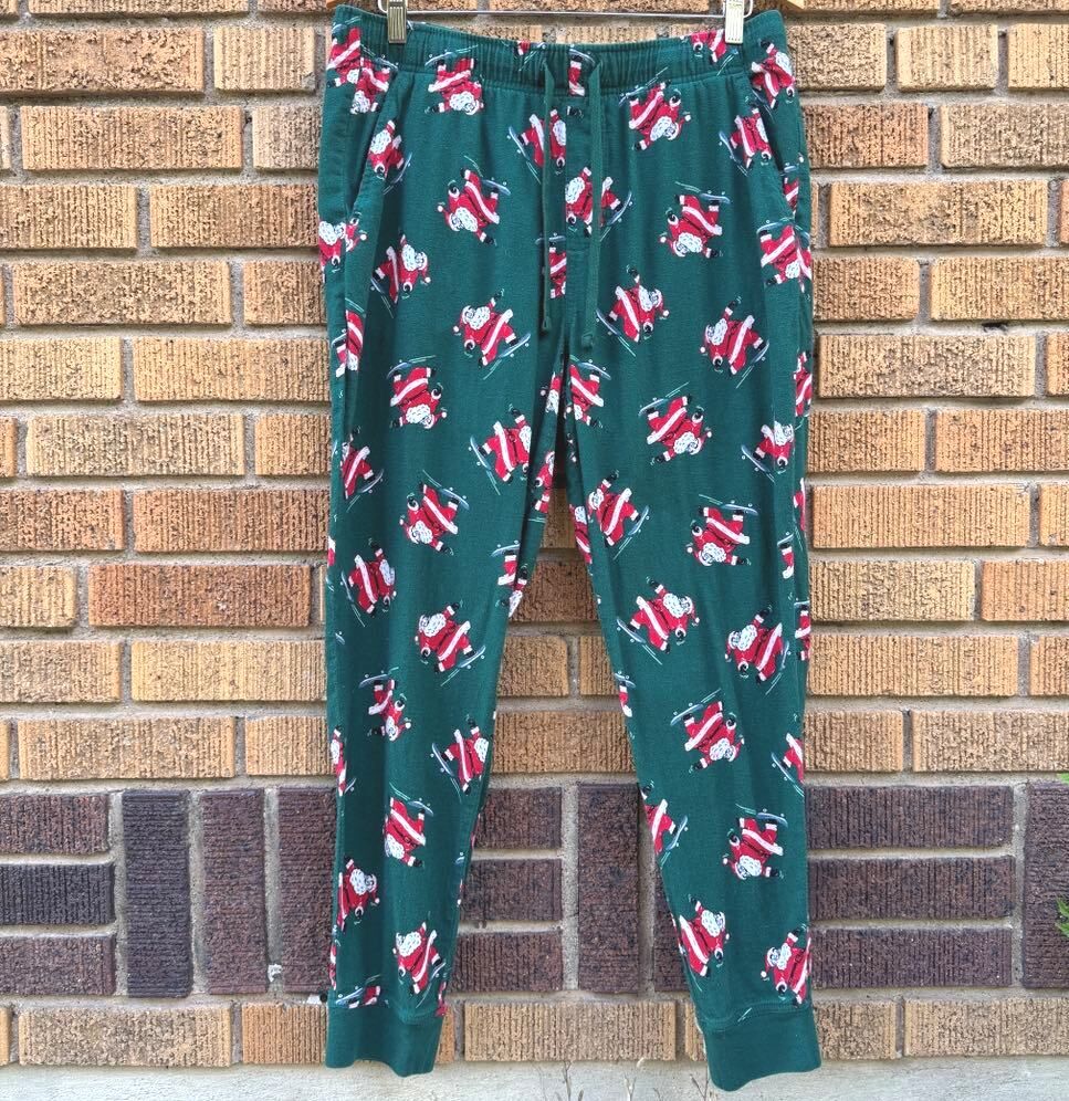 OLD NAVY Pajama Lounge Pants - Mens L - Santa Skateboard - Holiday Christmas