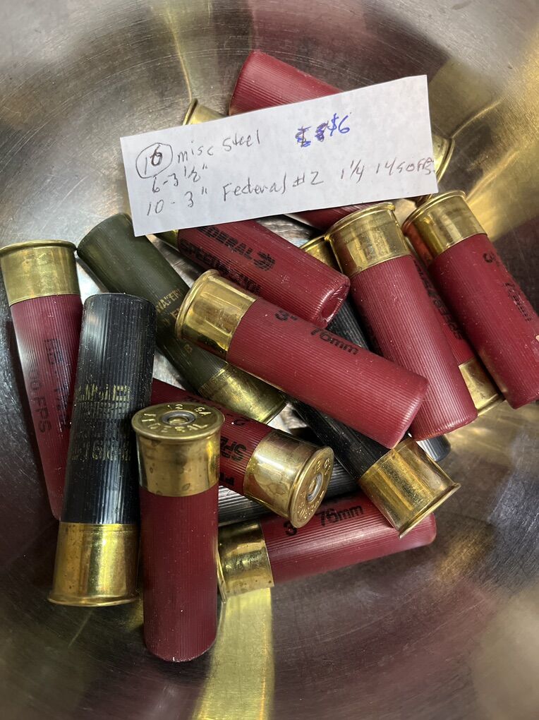 12 Ga. 6, 3 1/2. 10, 3 All Are Steel.