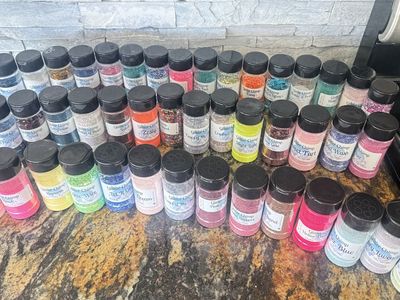 Glitter Chimp Craft Glitter Bulk Lot - Over 40 Bottles, Various Colors & Textures, Art & Craft Supplies