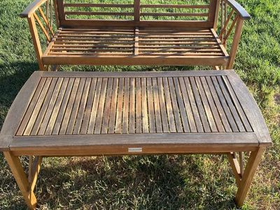 Outdoor Patio / Porch Safavieh Teak Wood Bench & Table Set