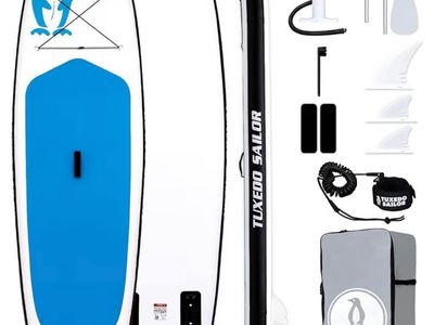 Brand New Factory Sealed Bundle Pack Stand Up Paddle Board Inflatable- Blue Penguin