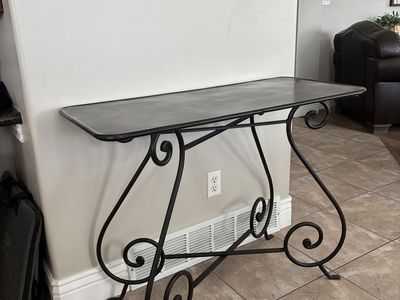 WROUGHT IRON METAL CONSOLE TABLE