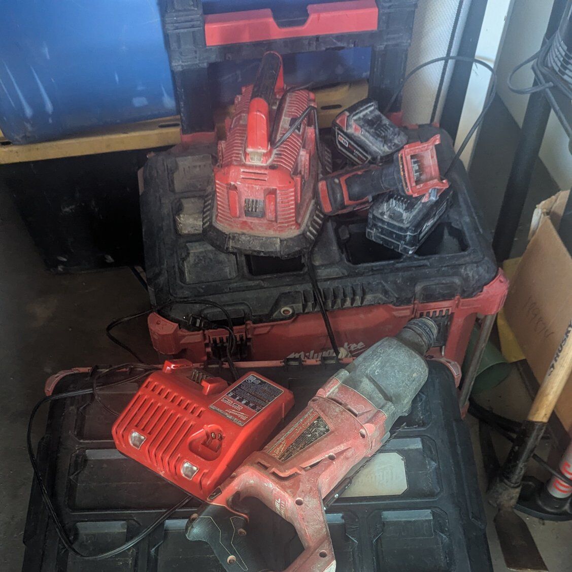 packout rolling box set with drills and battery