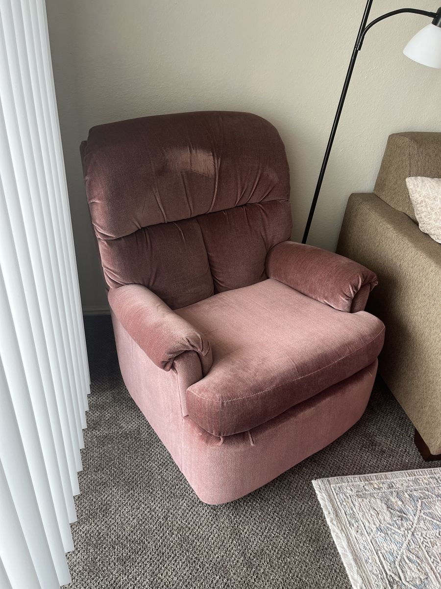 Blush Pink Rocking Accent Chair | Reading Chair | Nursery Chair | Like New