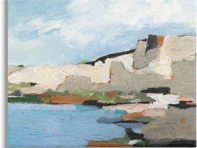 Seaside Cliff Abstract Canvas by Harper 24x30 Inches