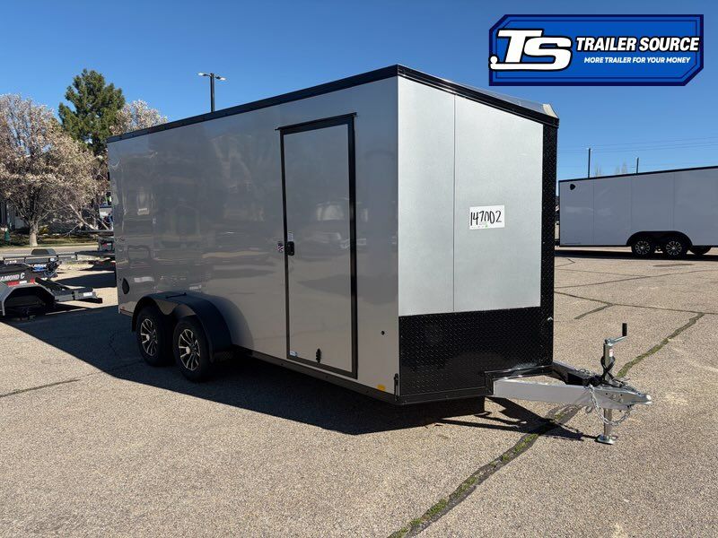 7x16 Look Vision Enclosed Car Hauler Trailer - 7'0" Interior - 7K GVWR - Alloy Wheels, Black Out Package